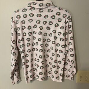 Boundary Waters vintage Christmas wreath turtleneck shirt women's M  Red/ Green